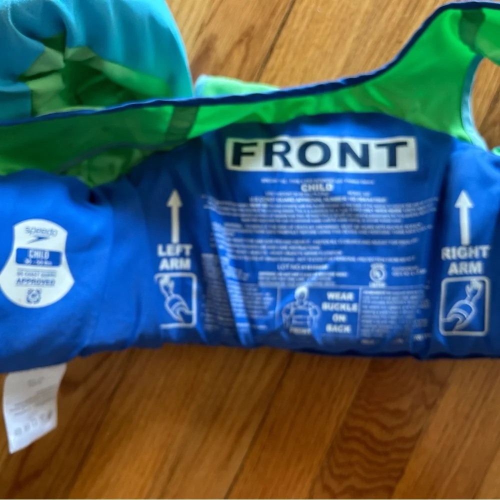 Speedo Blue and Teal Dolphin Swim Vest with Arm Floaties